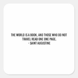 Adesivo Quadrado Travel the world typography
