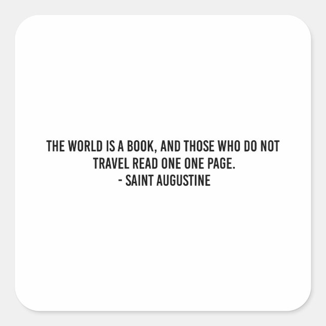 Adesivo Quadrado Travel the world typography (Frente)