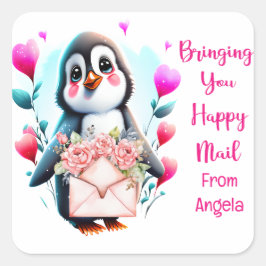 Adesivo Quadrado Trazendo-lhe mensagens felizes e autocolantes pers