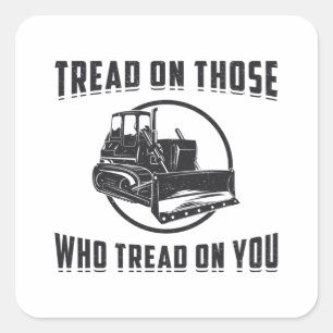 Adesivo Quadrado Tread Bulldozer Do Trabalhador De Construção No Se
