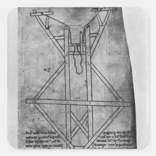 Adesivo Quadrado Trebuchet, máquina para jogar setas