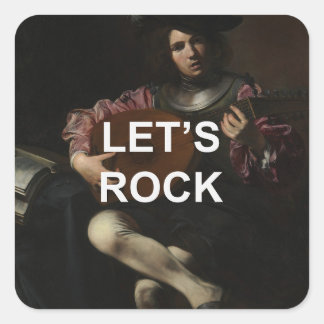 Adesivo Quadrado Trecho de Texto Divertido + pintura de Lute Player