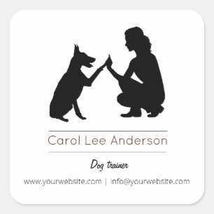 Adesivo Quadrado Treinador de cães/Formação de cães