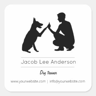 Adesivo Quadrado Treinador de cães/Formação de cães