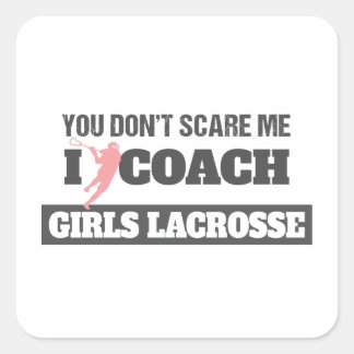 Adesivo Quadrado Treinador de Lacrosse, não me assusta.