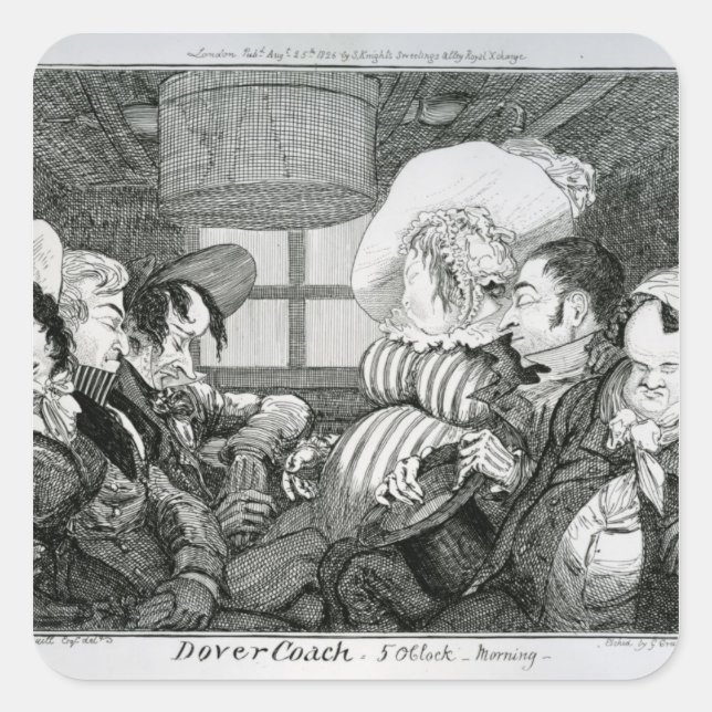 Adesivo Quadrado Treinador Dover, 5 da manhã (Frente)