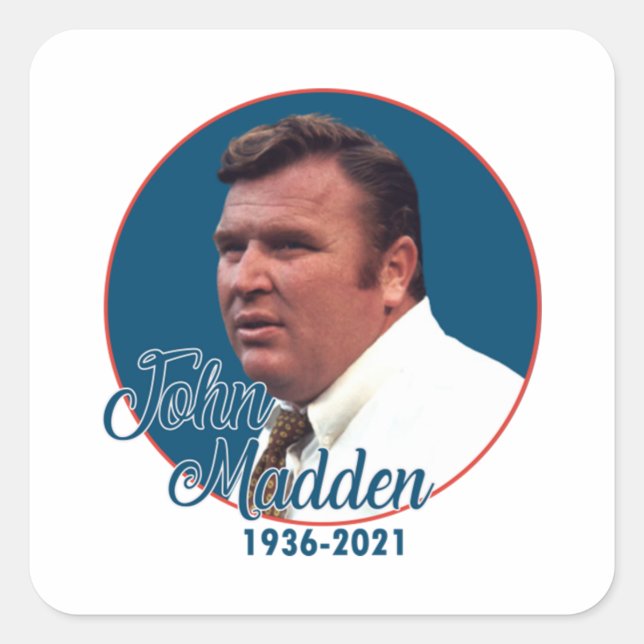 Adesivo Quadrado Treinador John Madden (Frente)