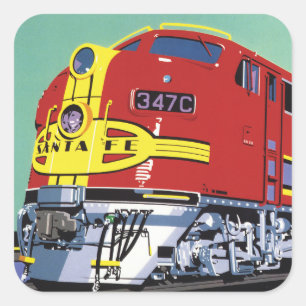 Adesivo Quadrado Trem