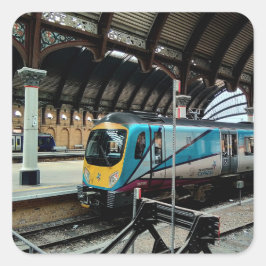 Adesivo Quadrado trem azul, em York