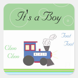 Adesivo Quadrado Trem Choo Choo Bebê Menino