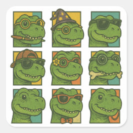 Adesivo Quadrado Trendosaurus Rex