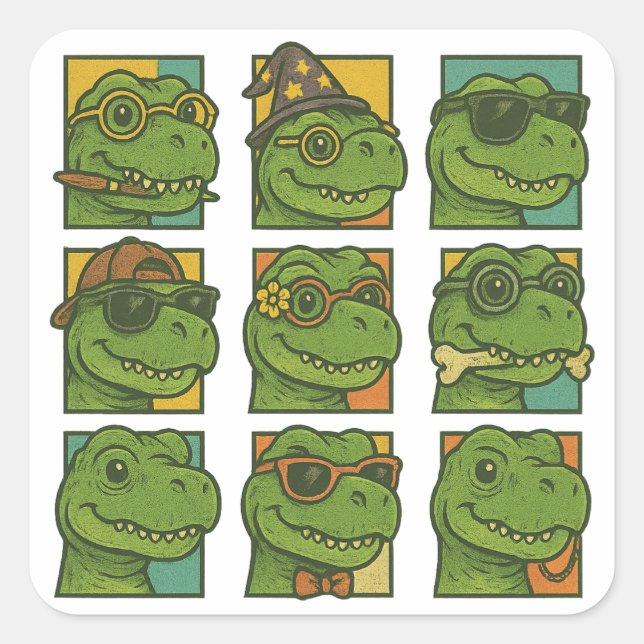 Adesivo Quadrado Trendosaurus Rex (Frente)