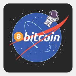 Adesivo Quadrado Trendy Bitmoney Astronaut Space Crypto
