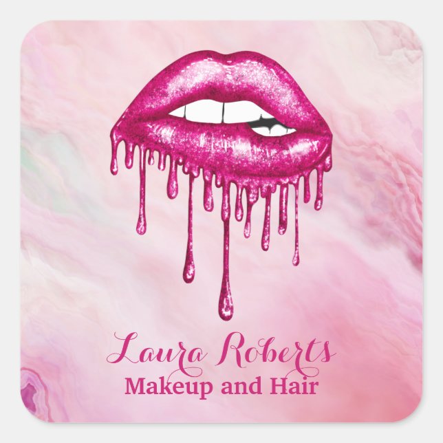 Adesivo Quadrado Trendy Professional Pink Drivers Lábios (Frente)