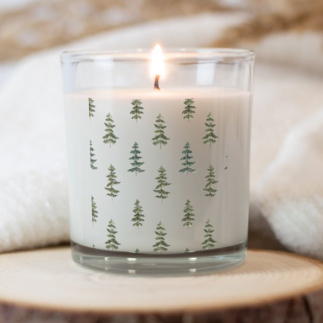 Adesivo Quadrado Trendy Winter | Padrão da árvore de Natal (Criador carregado)