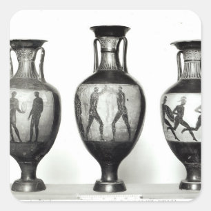Adesivo Quadrado Três amphorae de Panathenaic
