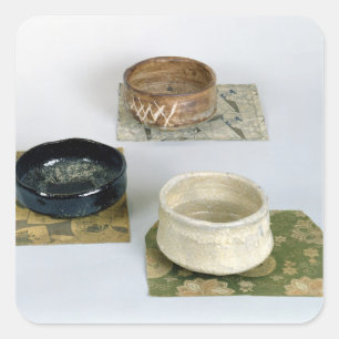 Adesivo Quadrado Três chawans usados para as cerimónias de chá,