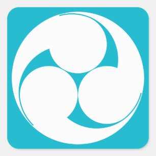 Adesivo Quadrado Três espirais no sentido horário (Sugaki)