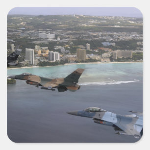 Adesivo Quadrado Três F-16 Falcões de Luta voam em formação