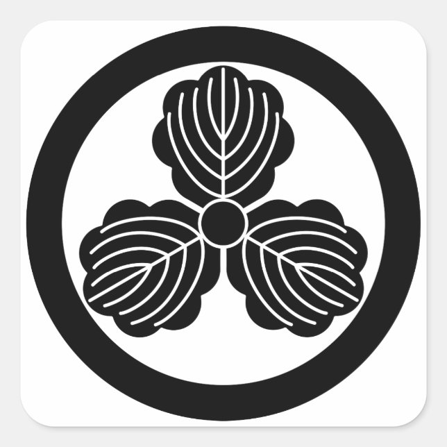 Adesivo Quadrado Três folhas de carvalho(1) em círculo (Frente)