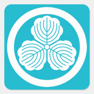 Adesivo Quadrado Três folhas de carvalho em círculo