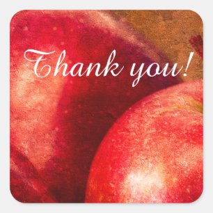 Adesivo Quadrado Três Maçãs Vermelhas