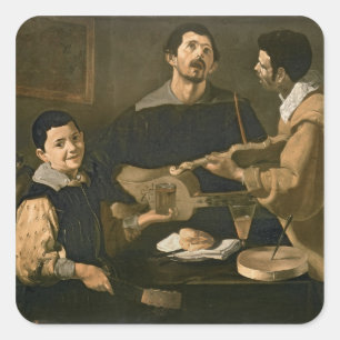 Adesivo Quadrado Três músicos, 1618