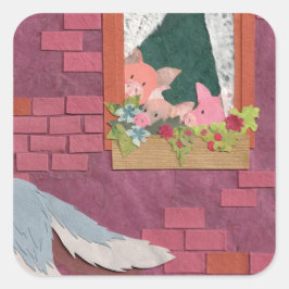 Adesivo Quadrado Três Pequenos Porcos