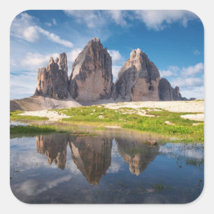 Adesivo Quadrado Três Picos de Lavaredo/Drei Zinnen Dolomita montan