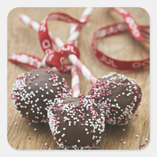 Adesivo Quadrado Três pirulitos do chocolate