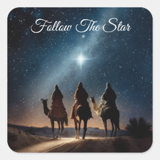Adesivo Quadrado Três Sábios Seguem O Natal Das Estrelas