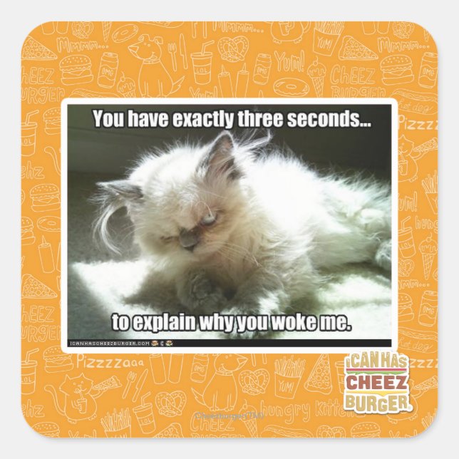 Adesivo Quadrado Três segundos (Frente)