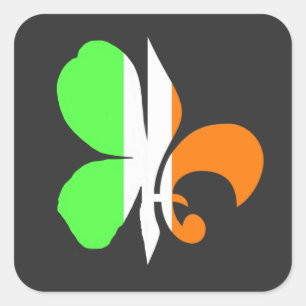 Adesivo Quadrado Trevo da flor de lis de Cajun NOLA do irlandês de