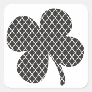 Adesivo Quadrado Trevo preto de Quatrefoil