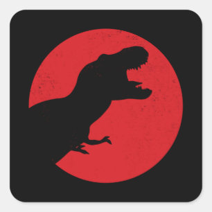 Adesivo Quadrado Trex Dinossaur Retro