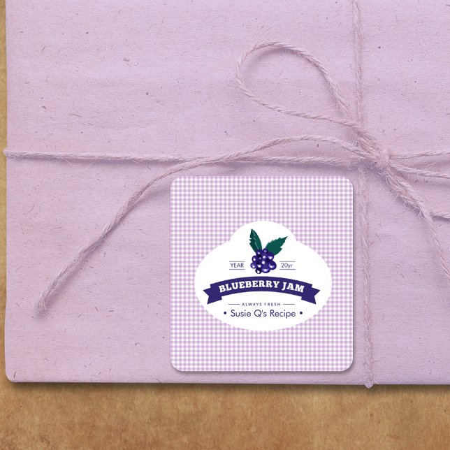 Adesivo Quadrado Triagem Personalizada ・ Blueberry Jam DIY (Criador carregado)