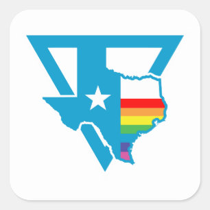 Adesivo Quadrado triângulo arco-íris texas