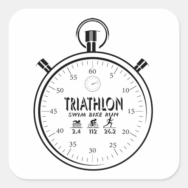 Adesivo Quadrado Triathlon (Frente)