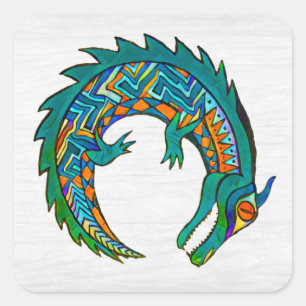 Adesivo Quadrado Tribal Alligator Art
