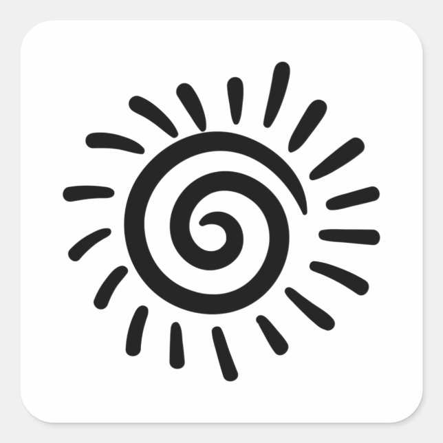 Adesivo Quadrado Tribal Sun (Frente)