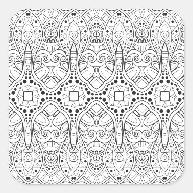 Adesivo Quadrado Tribal Zendoodle Design (Frente)