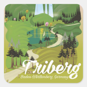 Adesivo Quadrado Triberg, Baden-Württemberg, Alemanha