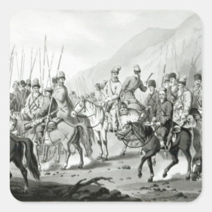 Adesivo Quadrado Tribos diferentes de Cossacks do russo