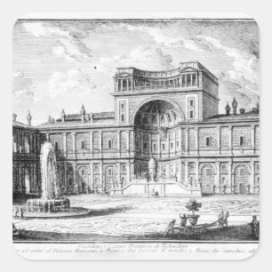 Adesivo Quadrado Tribunal de Belvedere, na Roma Vaticano