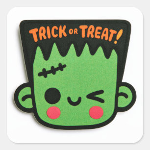 Adesivo Quadrado Trick or Treat! - Frankenstein 1