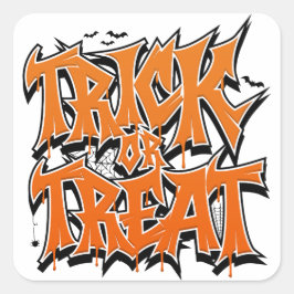 Adesivo Quadrado Trick Or Treat Graffiti
