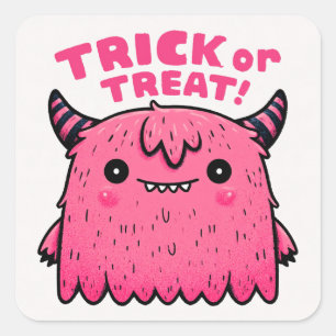 Adesivo Quadrado Trick or Treat! - Monstro #5