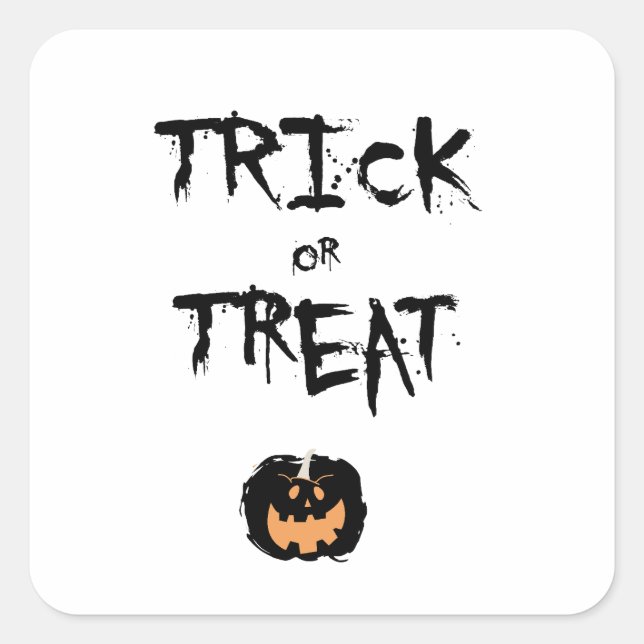 Adesivo Quadrado Trick or treat pumpkin (Frente)