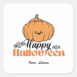 Adesivo Quadrado Trick ou Treine convites para festas bonitinhas de