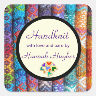 Adesivo Quadrado tricô manual